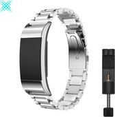 MY PROTECT® Luxe Metalen Armband Voor Fitbit Charge 2 Horloge Bandje - RVS Fitbit Schakelarmband - Stainless Steel Watch Band - Zilver