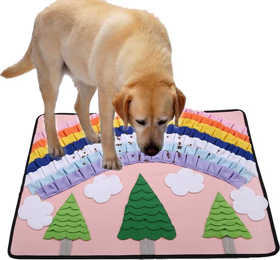 VEDIC® - XXL Snuffelmat Rainbow voor Honden en Katten - Antischrok - 75 x 50 CM