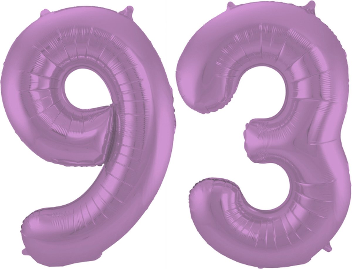 Folieballon 93 jaar metallic paars 86cm