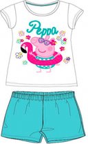 Peppa Pig pyjama met flamingo - wit - groen - Maat 104 / 4 jaar