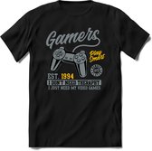 Gamers play smart | Gaming kado T-Shirt heren - dames | Staal-Geel | Perfect game pc cadeau shirt | Grappige console spreuken - zinnen - teksten Maat XXL