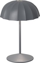 Sompex Tafellamp Ombrellino | Led | Antraciet/Grijs - indoor / outdoor / voor binnen en buiten met oplaadstation USB voor draadloos opladen - 2700-3000k - kleur in warm of koel wit instelbaar - Design acculamp