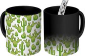 Magische Mok - Foto op Warmte Mokken - Koffiemok - Patronen - Bloemen - Cactus - Magic Mok - Beker - 350 ML - Theemok