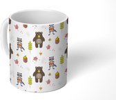 Mok - Koffiemok - Dieren - Bloemen - Bos - Patronen - Mokken - 350 ML - Beker - Koffiemokken - Theemok