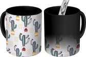 Magische Mok - Foto op Warmte Mokken - Koffiemok - Pot - Patroon - Cactus - Magic Mok - Beker - 350 ML - Theemok