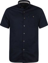 Vanguard - Overhemd Melange Donkerblauw - XL - Heren - Modern-fit