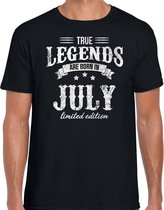 Legends are born in July t-shirt voor heren - zwart - verjaardag in Juli - cadeau shirt 30, 40, 50, 60 jaar XXL