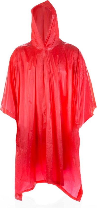 Vêtements de pluie - Imperméable - Vêtements de pluie - Adultes - Femme - Homme - Réutilisable - Taille unique - PVC - rouge