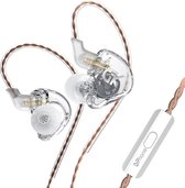 DrPhone VK2 In-ear Bedrade 3,5 mm Oordoppen met Microfoon – HiFi Stereo oordopjes – Passieve geluidsreductie – Transparant
