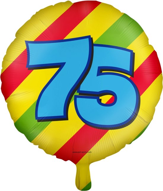 Helium ballon 75 jaar party | 45cm