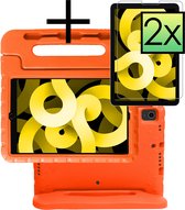 iPad Air 5 (2022) Kinder Cover Kids Case with 2 Pieces iPad Air 5 (2022) Screen Protector Glas - Oranje