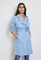 Dames Trenchcoat Suedine 8131 Blue Size : M