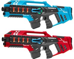 Light Battle Connect Lasergame set - 2x Mega Blaster Blauw/Rood - laser game set met unieke Anti-Cheat functie - Speelgoed laserguns voor kinderen