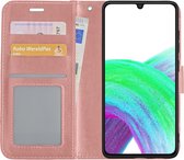 Samsung Galaxy A33 Hoes Bookcase rose Goud - Flipcase rose Goud - Samsung Galaxy A33 Book Cover - Samsung Galaxy A33 Hoesje rose Goud