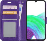 Samsung Galaxy A33 Hoes Bookcase Paars - Flipcase Paars - Samsung Galaxy A33 Book Cover - Samsung Galaxy A33 Hoesje Paars