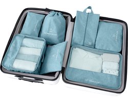 foto van Packing Cubes Set 7-Delig - Organizer voor koffer en backpack - Blauw