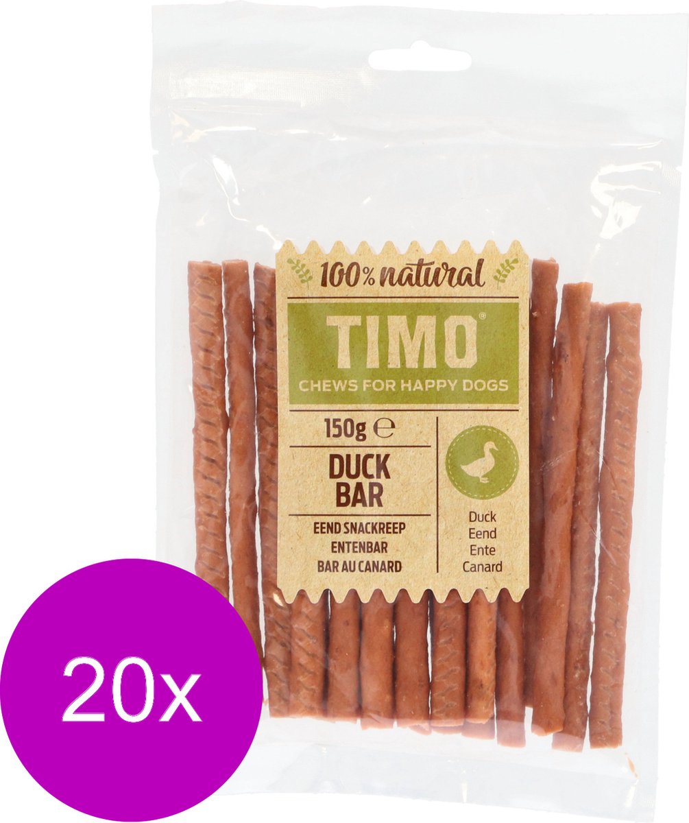 Timo Eend Snackreep - Hondensnacks - 20 x Eend 150 g