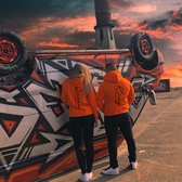 Hoodie set koppel koningsdag King en Queen achterzijde-Sweater met capuchon set met King en Queen-Maat S