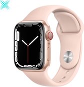 MY PROTECT - Siliconen Bandje Geschikt Voor Apple Watch 38mm - 40mm - 41mm - Sportbandje Maat S/M - Pink Sand