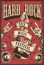 Wandbord - Hard Rock Music Festival - 30x40cm