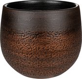 Pot Mya Shiny Mocha 18x16 cm ronde bruine bloempot voor binnen