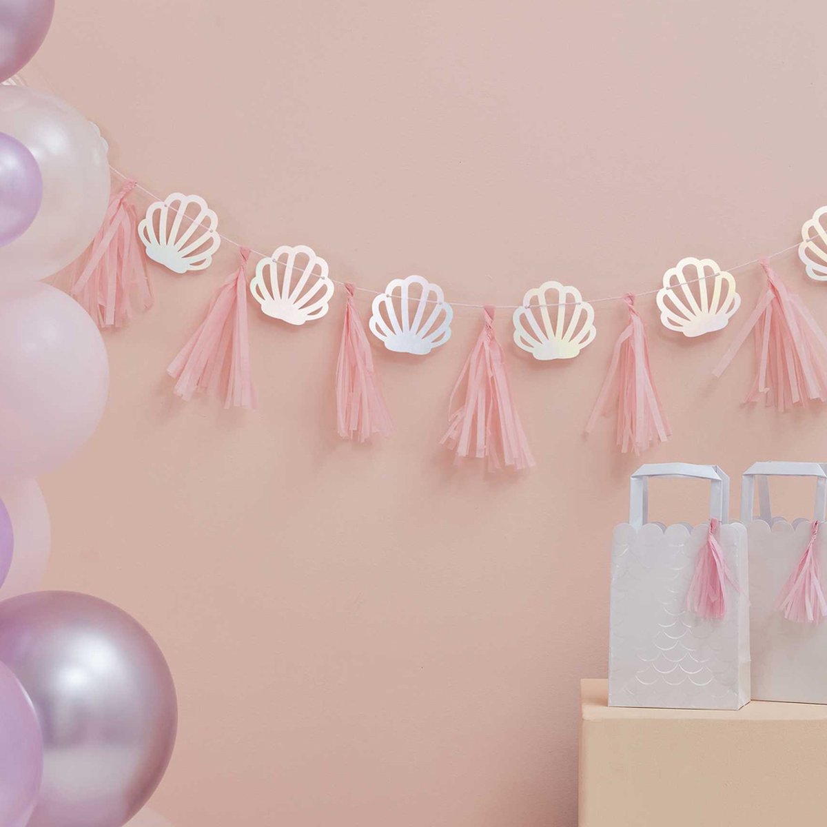 Slinger Schelpjes Iridescent - 2 meter - GINGER RAY - ZEEMEERMIN SLINGER / SCHELPEN SLINGER / FEESTSLINGER