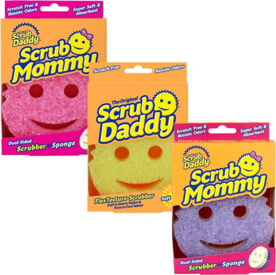 Scrub Daddy + 2 Scrub Mommy - 3 Kleuren - Schoonmaakspons