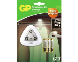GP Led lamp pushlight inclusief 3 aaa batterijen