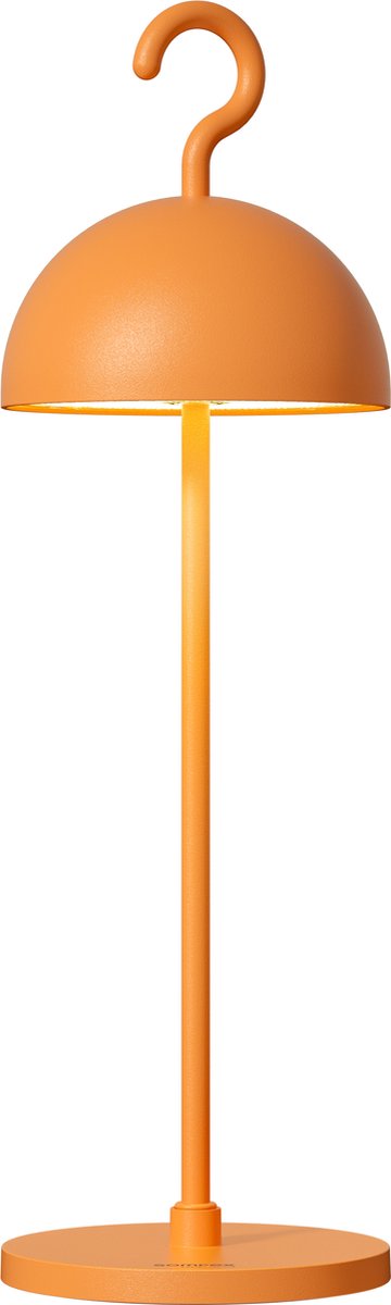 Sompex Tafellamp of hanglamp Hook | Led | Oranje - indoor / outdoor / voor binnen en buiten met oplaadkabel USB - 2700-3000k - kleur in warm of koel wit instelbaar - Design accu(tafel)lamp
