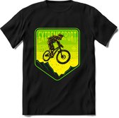 Extreme Sport | TSK Studio Mountainbike kleding Sport T-Shirt | Limegroen | Heren / Dames | Perfect MTB Verjaardag Cadeau Shirt Maat L