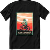 Mountain Biking | TSK Studio Mountainbike kleding Sport T-Shirt | Roze - Lime | Heren / Dames | Perfect MTB Verjaardag Cadeau Shirt Maat 3XL