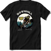 Downhill | TSK Studio Mountainbike kleding Sport T-Shirt | Grijs | Heren / Dames | Perfect MTB Verjaardag Cadeau Shirt Maat M