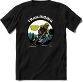 Trailriding | TSK Studio Mountainbike kleding Sport T-Shirt | Geel | Heren / Dames | Perfect MTB Verjaardag Cadeau Shirt Maat M