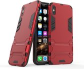 Apple iPhone XS Max Hoesje - Mobigear - Armor Stand Serie - Hard Kunststof Backcover - Rood - Hoesje Geschikt Voor Apple iPhone XS Max