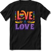 Love is love | Pride T-Shirt Heren - Dames - Unisex | LHBTI / LGBT / Gay / Homo / Lesbi |Cadeau Shirt | Grappige Love is Love Spreuken - Zinnen - Teksten Maat L