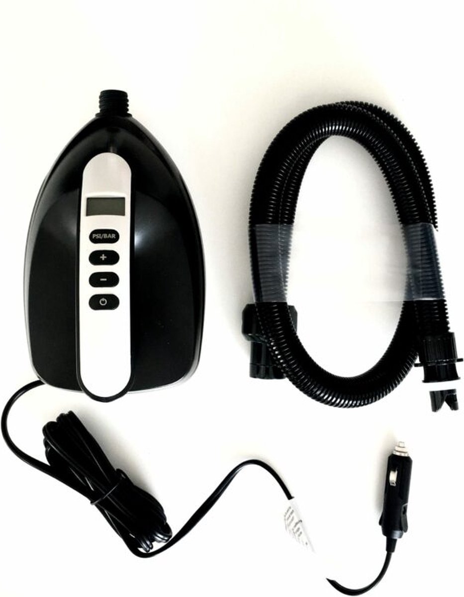MOAI Elektrische Pomp 12V - SUP Board Oppompen tot 16 PSI - Draagbaar en Compact - Eenvoudige Bediening - Geschikt voor Auto - Supboard Luchtpomp - Opblaaspomp - 12 Volt Pomp