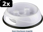 2x VOERBAK SLOW FEED ASS 27CM 1,5LTR