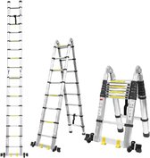 Femor Telescopische Vouwladder 5 Meter - Trapladder - inklapbaar - Ladder voor in de bouw - Stevig en Veilig