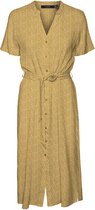 Vero Moda Jurk Vmvica S/s  Shirt Dress Ga Aop Wvn 10263743 Harvest Gold Dames Maat - XS