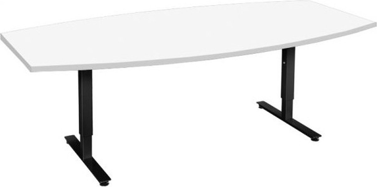 Offeco Bureau York Plus - Bureau - Bureautafel - Vergadertafel - Gaming bureau - Game bureau - Computertafel - Desk - Bureau Zwart - Verstelbaar bureau - Gaming Desk - Bureau tafel - Bureau verstelbaar   Wit -240x120cm-- blad-  onderstel- x120