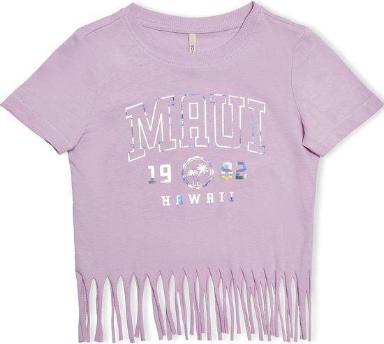 ONLY KMGALISON S/S FOIL PRINT TOP BOX JRS Meisjes T-shirt  - Maat 86