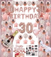 30 jaar verjaardag versiering - 30 Jaar Feest Verjaardag Versiering Set 118-delig  - Happy Birthday Slingers, Ballonnen, Foto props & Caketoppers - Decoratie Man Vrouw - Rose goud&Wit