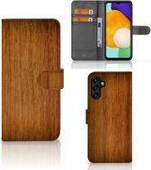 Telefoonhoesje Geschikt voor Samsung Galaxy A13 5G | Geschikt voor Samsung Galaxy A04s Wallet Book Case Donker Hout