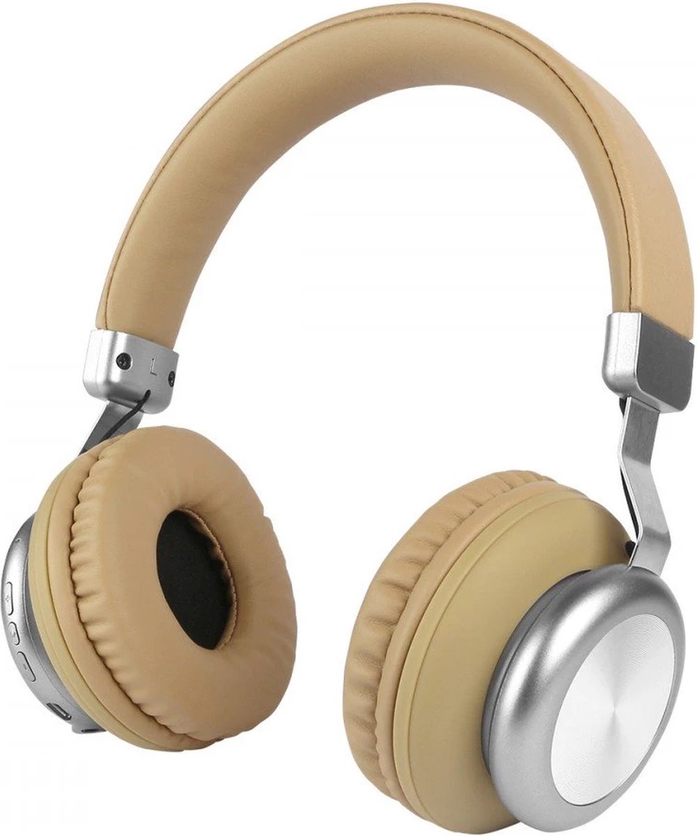 Fontastic 255038 On-Ear Bluetooth Koptelefoon - Bass+ - Line-in functie - Zandkleurig/Zilver