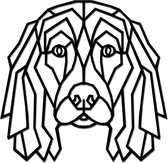 Cadeau Bois - Cocker Spaniel - Medium - Zwart - Animaux et Formes Géométriques - Décoration murale Bois