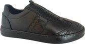 Instappers- Heren Schoenen- Nette sportieve schoenen 116- Leer- Zwart- Maat 42