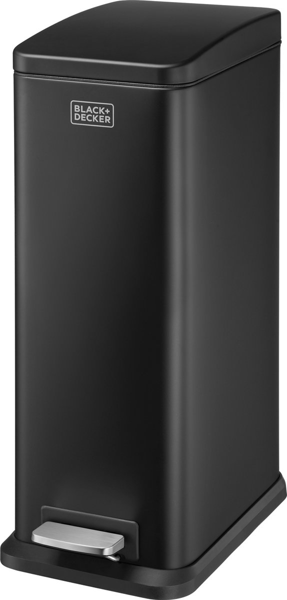 BLACK+DECKER Pedaalemmer - 20L - soft close - Mat zwart