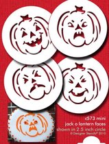 Designer Stencils - Mini Halloween Jack O Lantern Faces - 5cm
