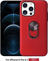 Hoesje geschikt voor iPhone 11 - Backcover - Ringhouder - TPU - Rood