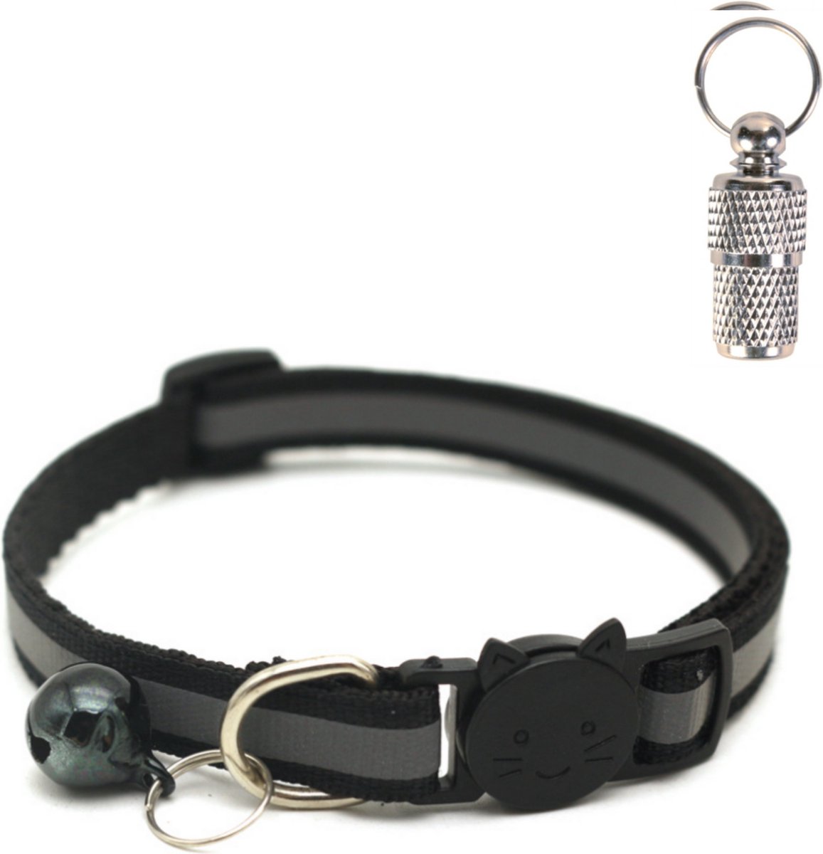 Bol.com Kattenhalsband met veiligheidssluiting - Inclusief Adreskoker en belletje - Reflecterend - Verstelbaar - 19 / 32 cm - Ha... aanbieding
